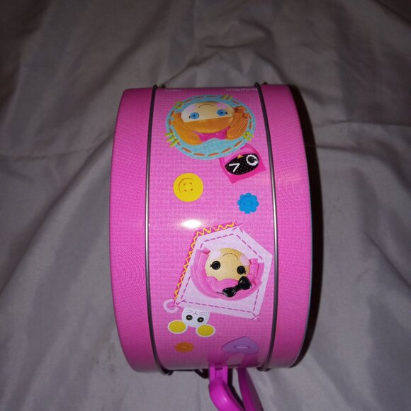 The Tin Box Co LalaLoopsy Collectible Round Lunch Tin – Pink & Blue Polka Dot - Picture 4 of 5